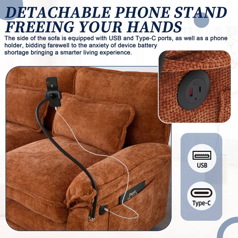HOMEFUN Chenille Upholstered Oversized U-shaped Comfy Modular Sectional Sofa with Storage Ottoman
