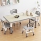 preview thumbnail 1 of 12, Kids Table and 4 Chair Set Height Adjustable Toddler Table Set Grey