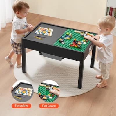 Kids Wooden Activity Table with Double-Sided Tabletop - 31.89 x 21.77 x 19.76 in
