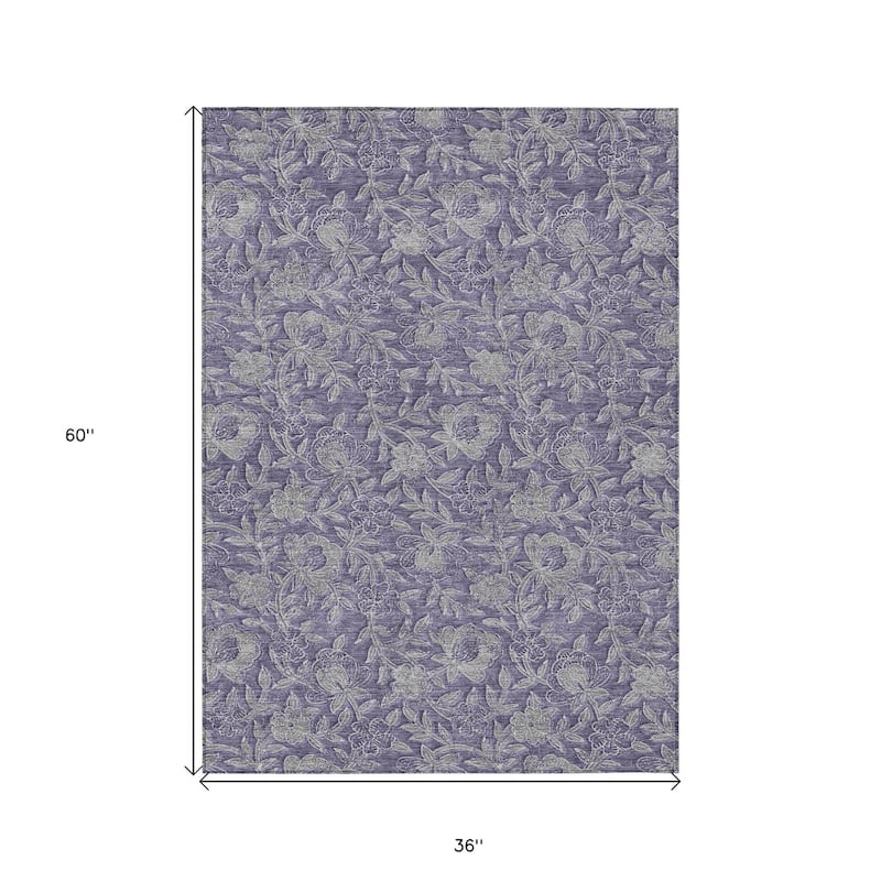 HomeRoots Floral Transitional Rectangle Outdoor Rug