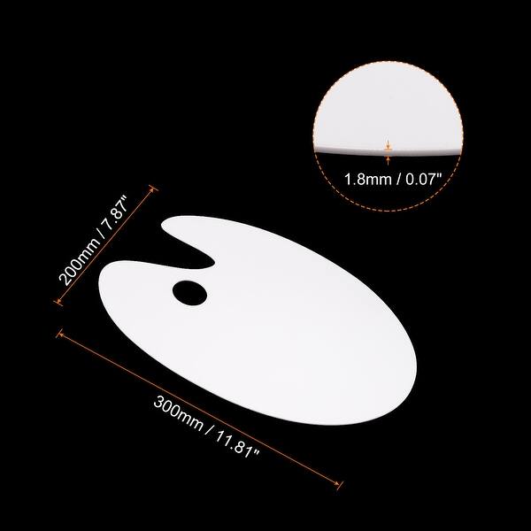 slide 3 of 4, 7.9x11.8 Paint Tray Palette Oval Acrylic Paint Pallet with Thumb Hole White 3pcs - 3 Pack White
