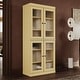preview thumbnail 30 of 200, 100% Solid Wood 6-Shelf Bookcase with Optional Doors by Palace Imports 4 Dr Frosted - Yellow