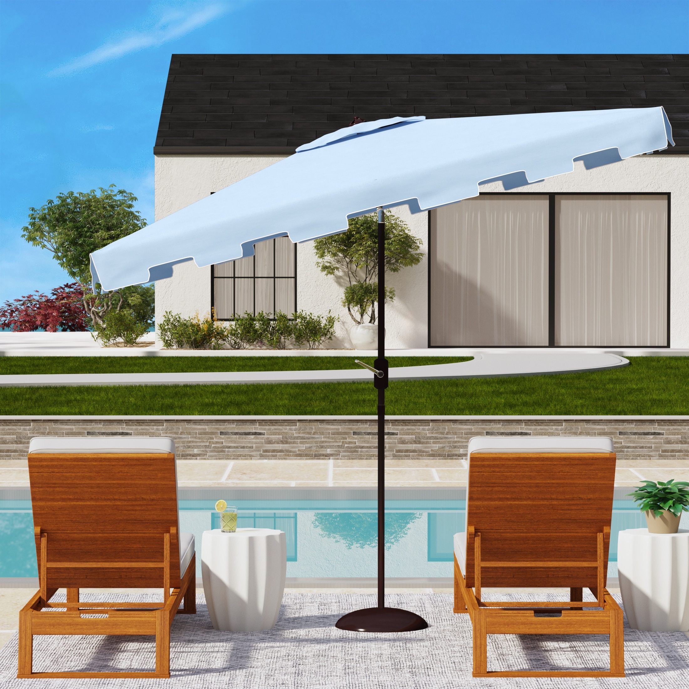 6.5 square patio umbrella 6.5ft Enjoy relaxing outdoors with this Ultrashades 6.5ft Square Patio Umbrella Classic Wood 6.5 ft Square