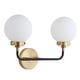 preview thumbnail 8 of 9, Caleb 2-Light 18" Brass Wall Sconce, Brass Gold/Black by JONATHAN Y
