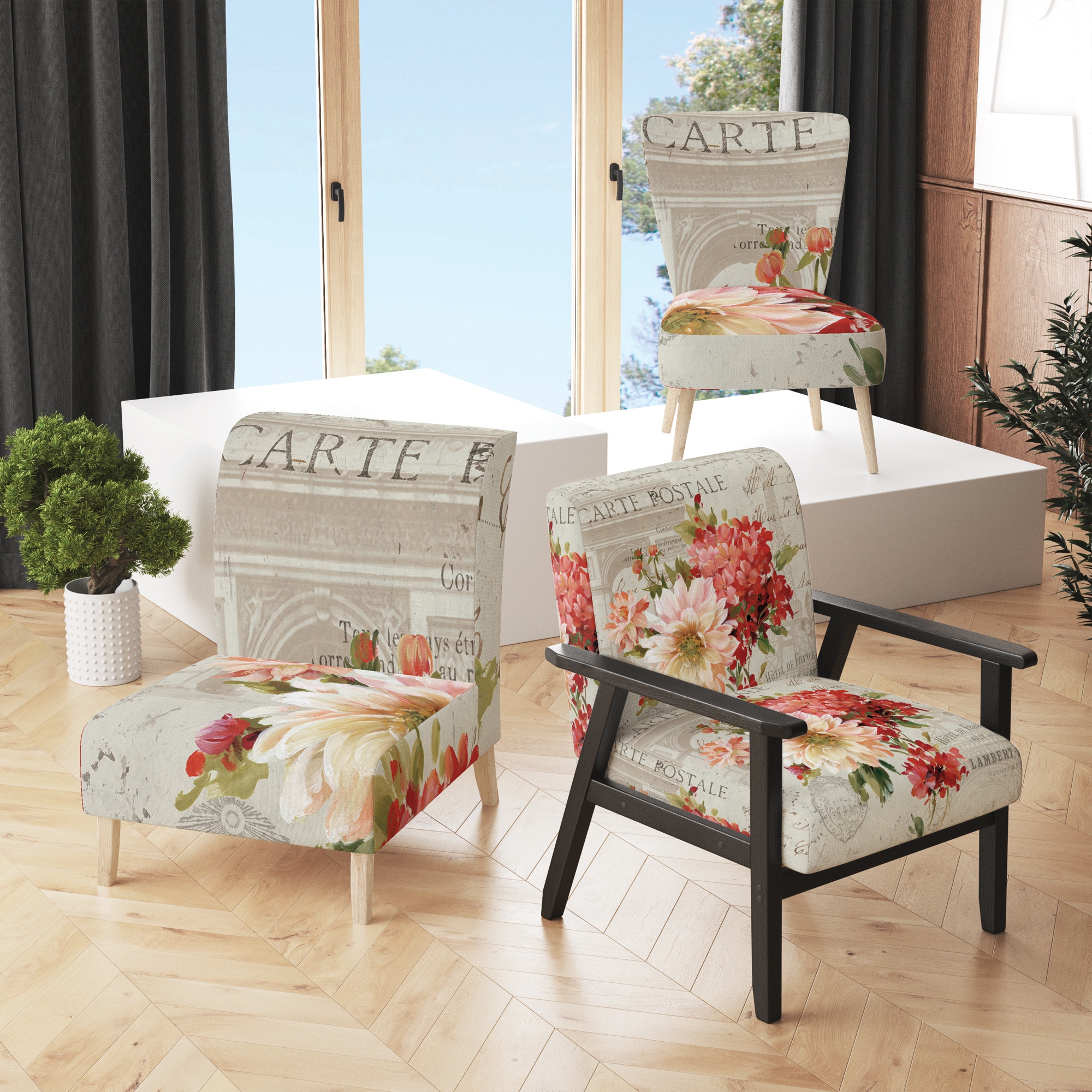 Shabby chic floral chair sales