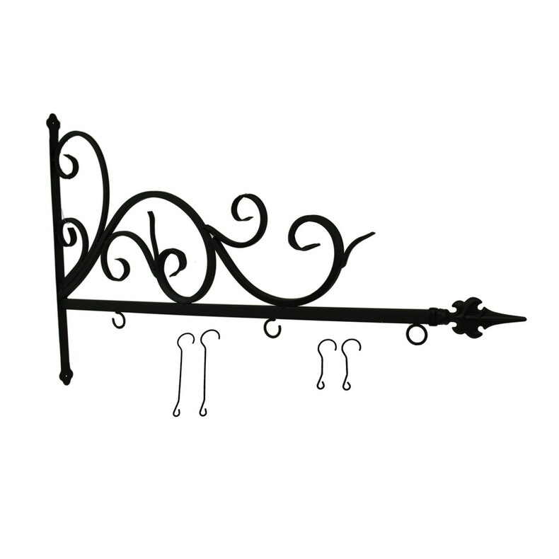 Shop Black Powder Coated Metal Wall Mount Hanging Scroll Bracket