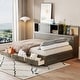 preview thumbnail 47 of 71, Platform Daybed with USB Charging and Sockets, Wooden Daybed Frame with Pushable Top Shelf 3 Drawers No Box Spring Needed Grey - Full
