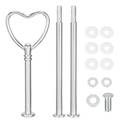 6 Set Cake Tray Stand Handle Plate Hardware Fitting, 3-Tiers Heart