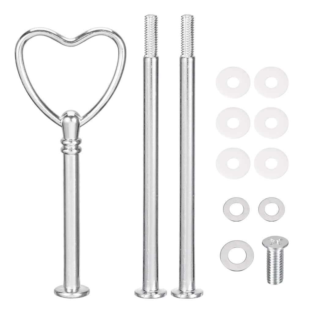6 Set Cake Tray Stand Handle Plate Hardware Fitting, 3-Tiers Heart