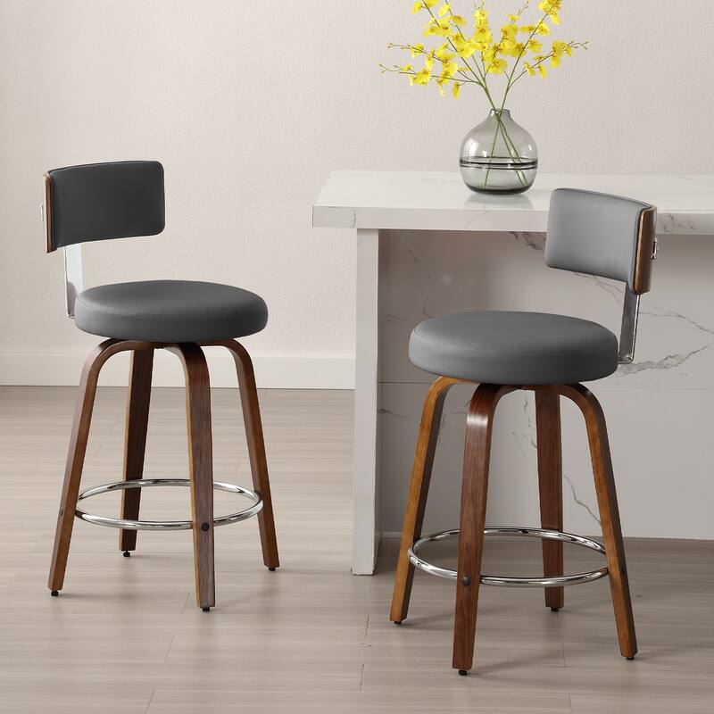 Faux Leather Upholstered Swivel Counter/ Bar Stools Set of 1/2/4