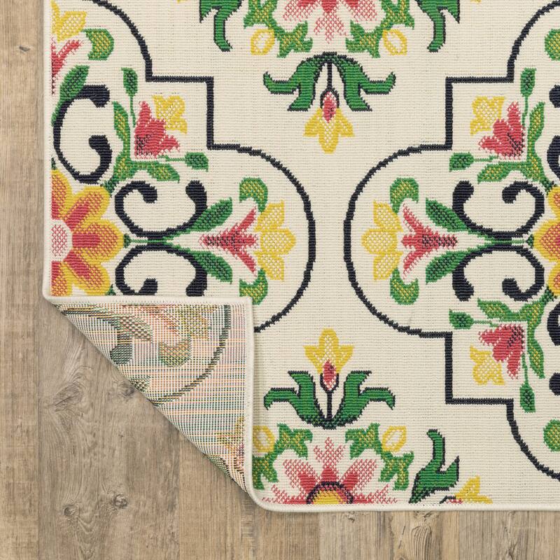 Harlowe Floral Medallions Ivory/ Multi Area Rug