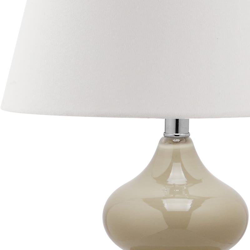 SAFAVIEH Lighting 24-inch Eva Double Gourd Glass Taupe Table Lamp (Set of 2) - 14"x14"x24"
