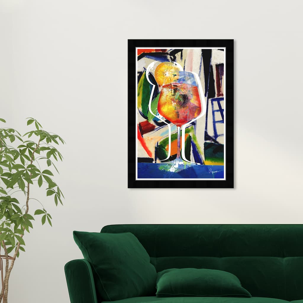 Wynwood Studio Prints Drinks and Spirits Aperol Cubist Blue and Modern & Contemporary Wall Art Canvas Print
