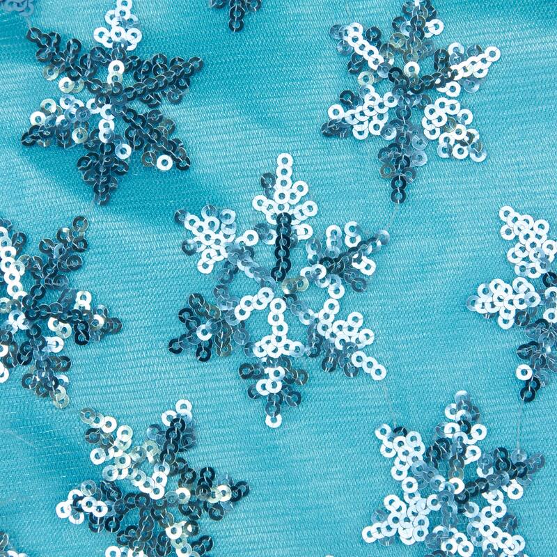 Sequin Snowflake Pattern Mini Christmas Tree Skirt - Blue - 20"