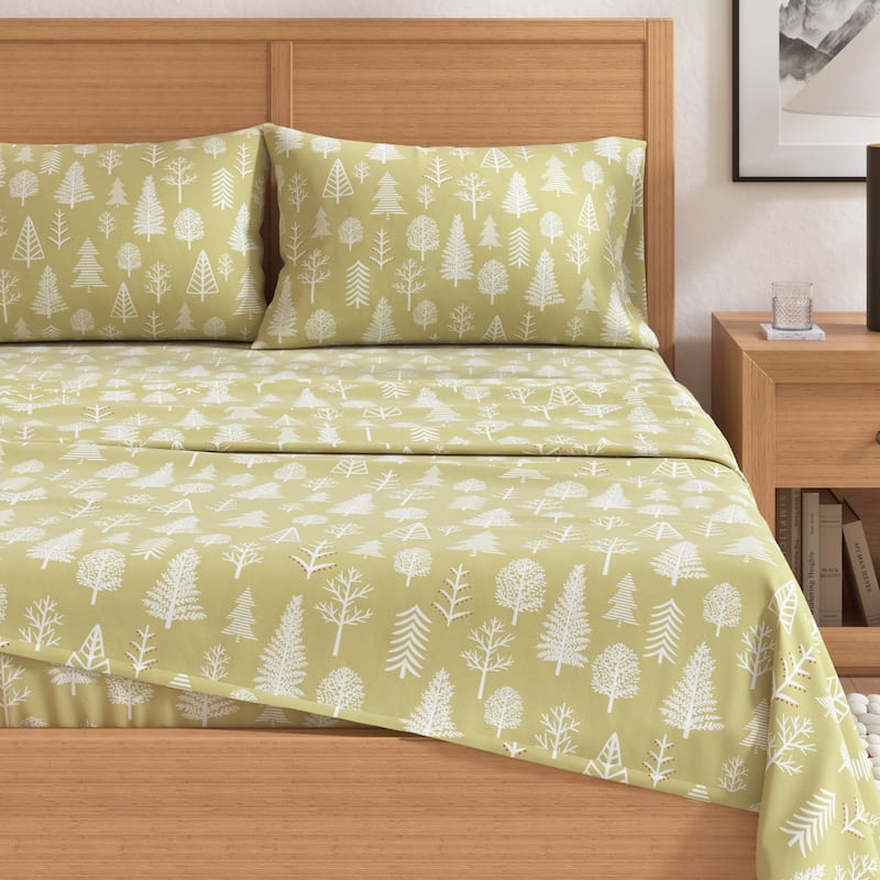 Linery & Co. Winter Turkish Cotton Double-Brushed Flannel Bed Sheet Set