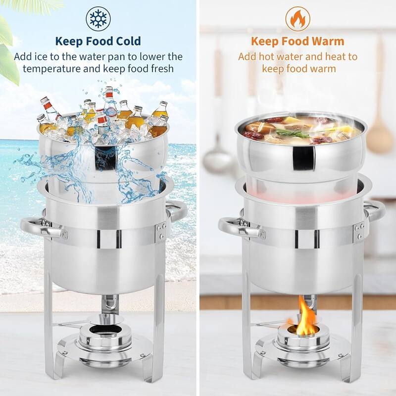 11QT Commercial Soup Warmer Set, Soup Chafer with Pots for Buffets, Events