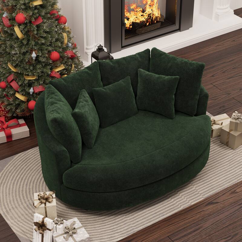 70.1"W Modern Chenille Loveseat with 7 Cushions,Oversized Accent chair