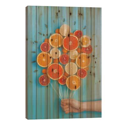 Congratulations On Summer! Print On Wood by Dina Belenko - Multi-Color
