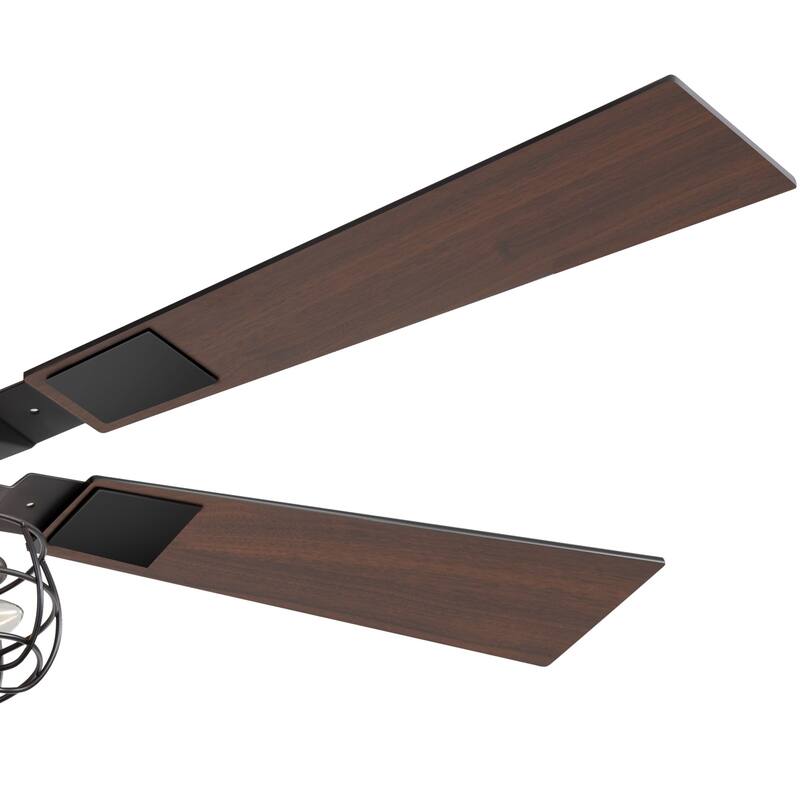 48-inch Reversible Wooden 5-Blades Ceiling Fan with Remote Light