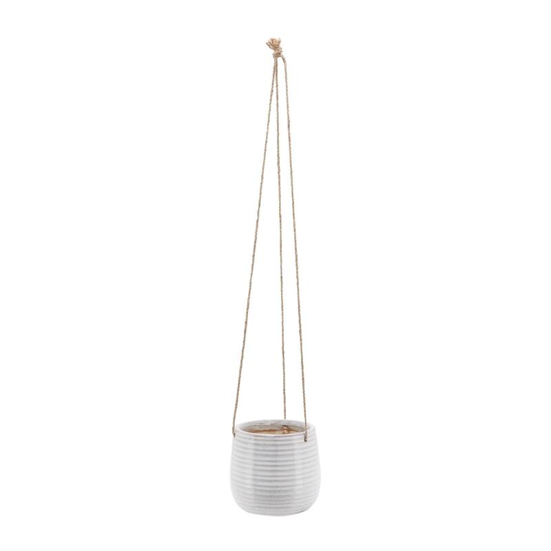 Sagebrook Home Neutral Textured Ceramic Hanging Planter