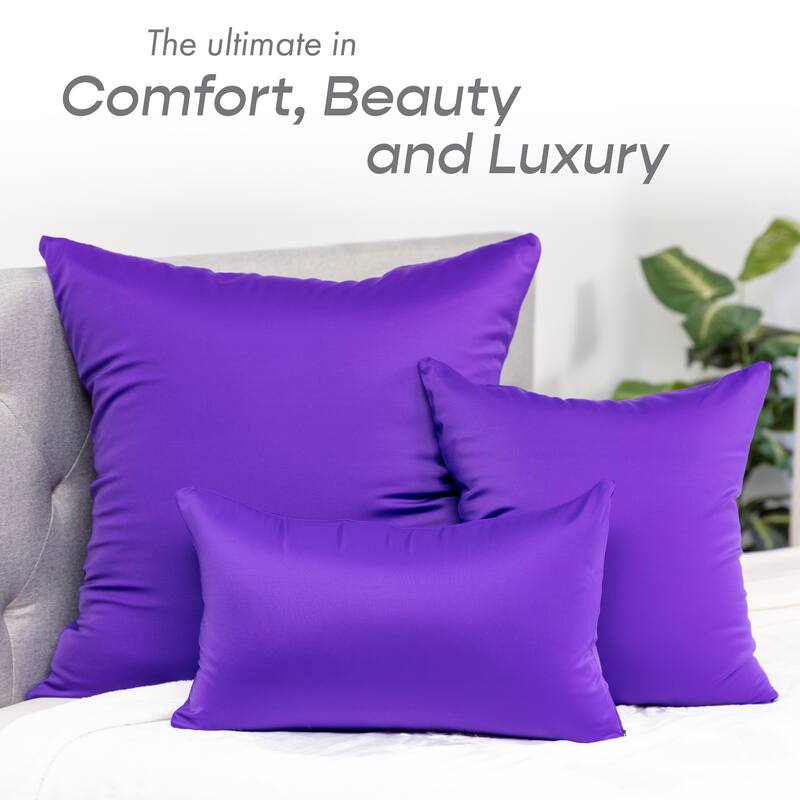 Throw Pillow Cozy Soft Microbead Dark Lavendar 1 Pc On Sale Bed