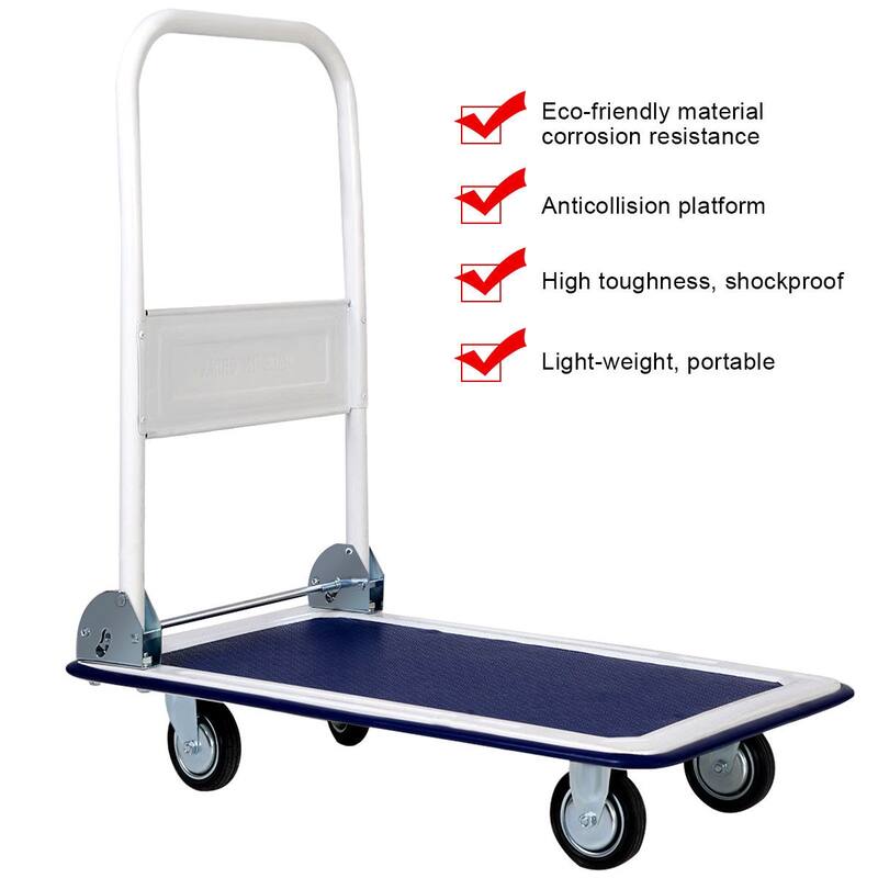 Costway 330lbs Platform Cart Dolly Foldable Moving Warehouse Push Hand - See Details