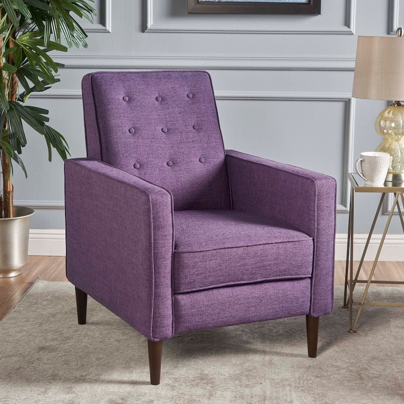 Home Theater Single Fabric Recliner, Living Room Chair Adjustable Sofa Chair with Thick Cushion Tufted Upholstered Accent Chair - Purple