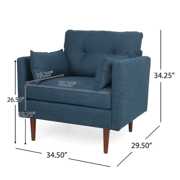 dimension image slide 3 of 4, Symonds Tufted Club Chair with Accent Pillows by Christopher Knight Home