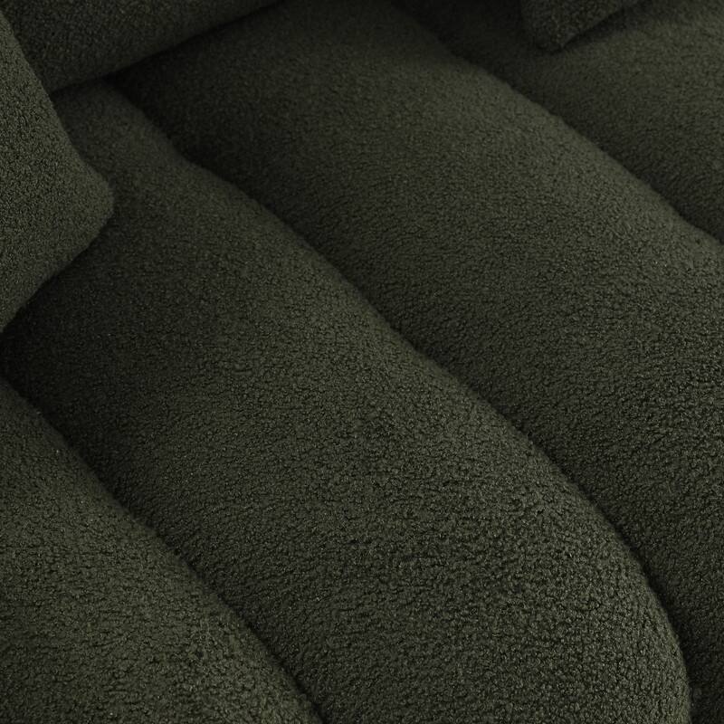 Oversized Upholstered Teddy Fabric Sofa with 3 Back Pillows and Cushions,Living Room Couch