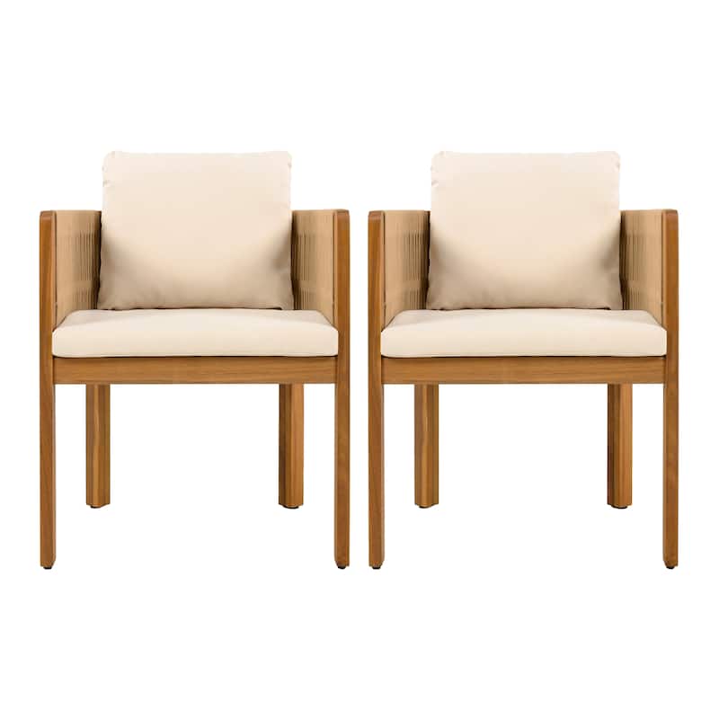 Christopher Knight Home - Isolde Acacia Wood Outdoor Dining Chair（Set of 2）