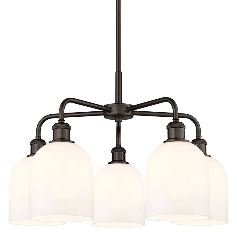 Innovations Lighting 516-5CR 15 24 Bella Chandelier Bella 5 Light 24" - Oil Rubbed Bronze / Gloss White