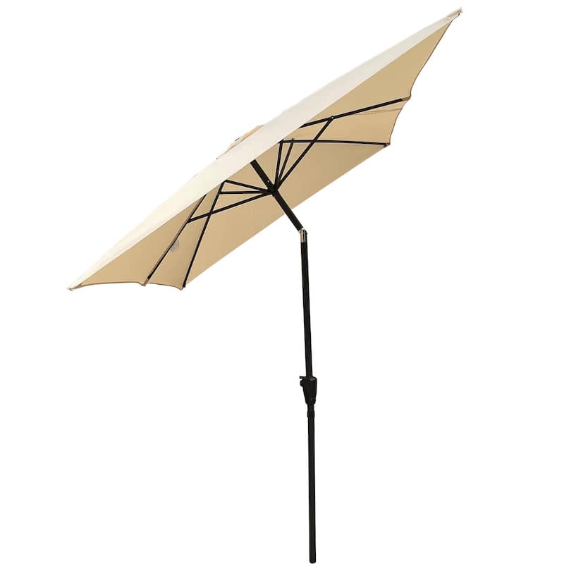 9' Outdoor Patio Market Umbrella with Push Button Tilt and Crank