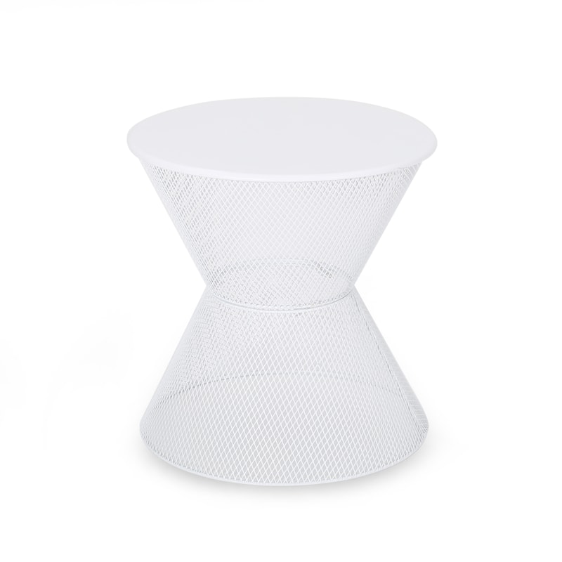 Nevada Matte White Iron Side Table