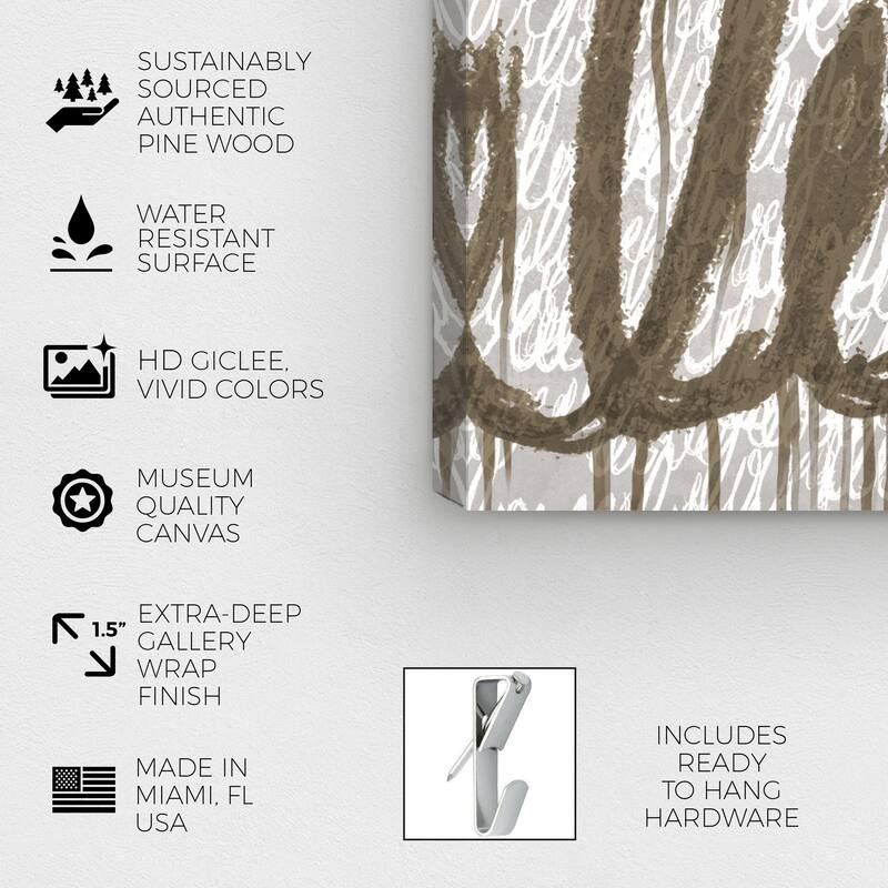 Wynwood Studio Typography and Quotes Round and Round CUSTOM Brown and Taupe Modern & Contemporary Wall Art Canvas Print