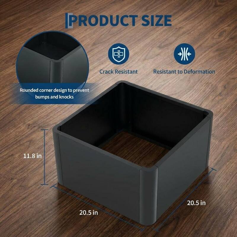 Square Metal Planter Box, Open Base Design