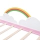 preview thumbnail 9 of 8, Twin Size Rainbow Storage Bed Children's Wood Platform Bed Frame with 2 Clouds Shaped Drawers & Headboard, Pink+White
