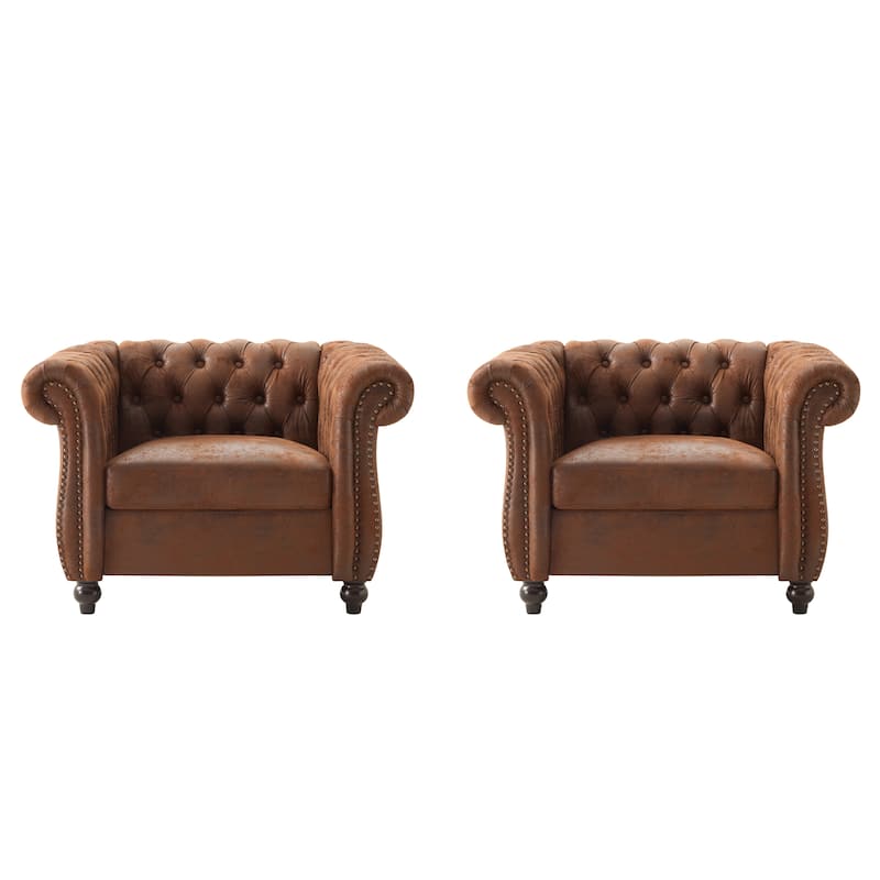 Christopher Knight Home - Silverdale Traditional Chesterfield Club Chairs (Set of 2)