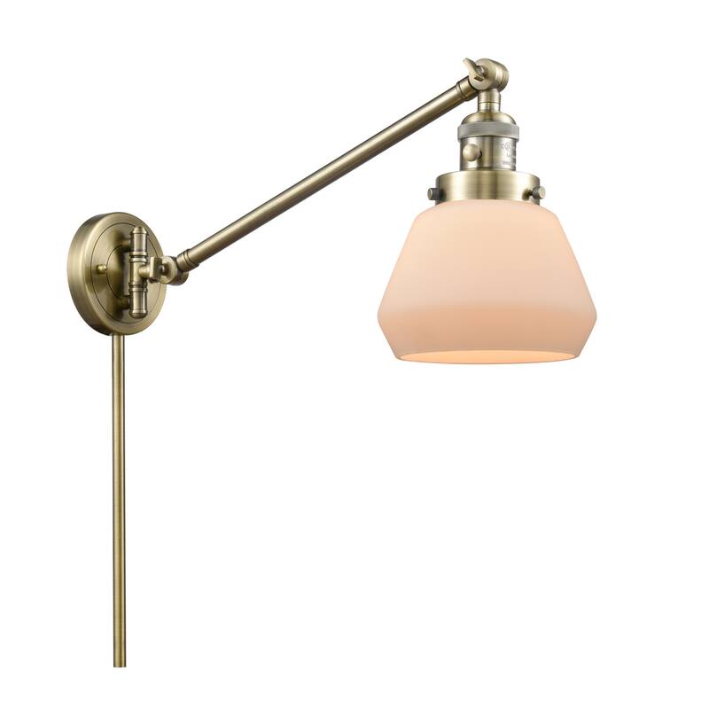 Innovations Lighting Fulton Single Light 25" Tall Wall Sconce / - Antique Brass / Matte White