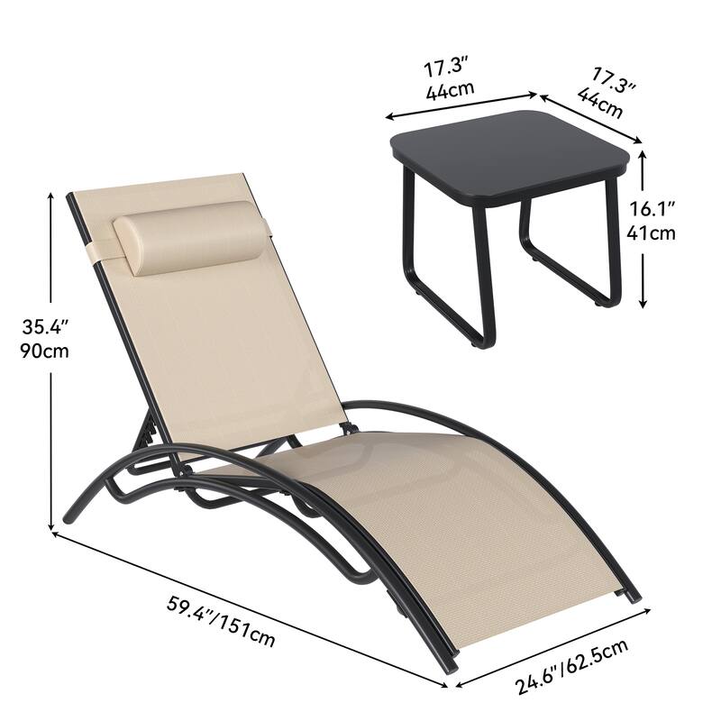Lounge Chair And Side Table (3-Piece Set)