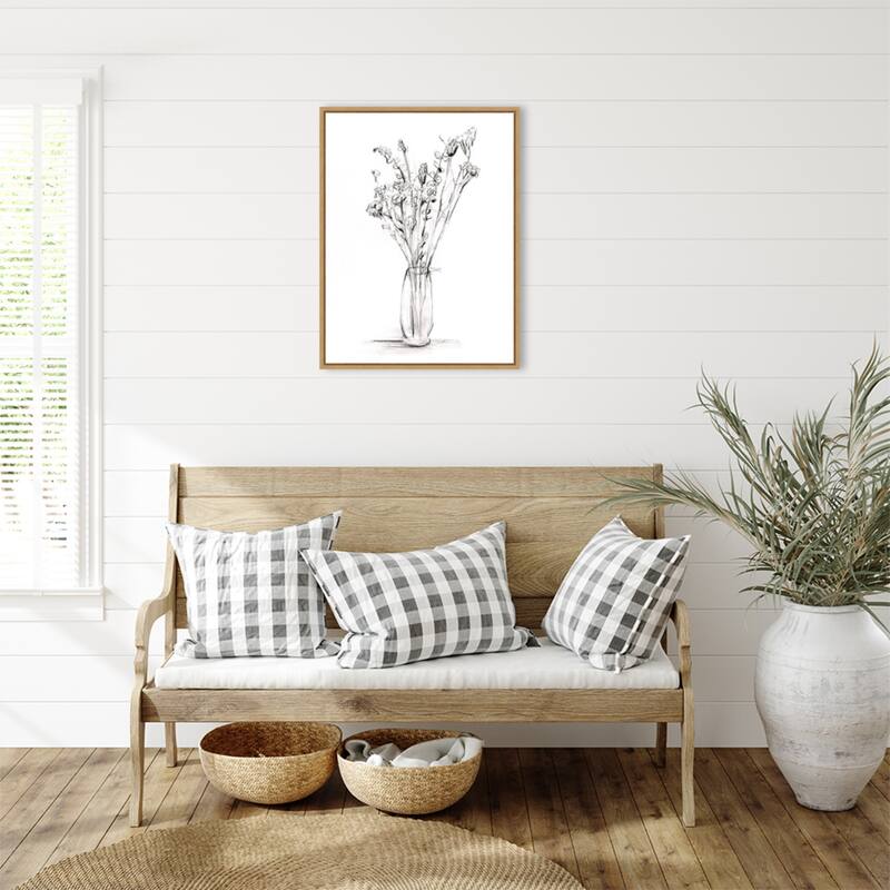 Amanti Art Wild Bouquet Study II by Ethan Harper Framed Canvas Wall Art Print - Sylvie Maple