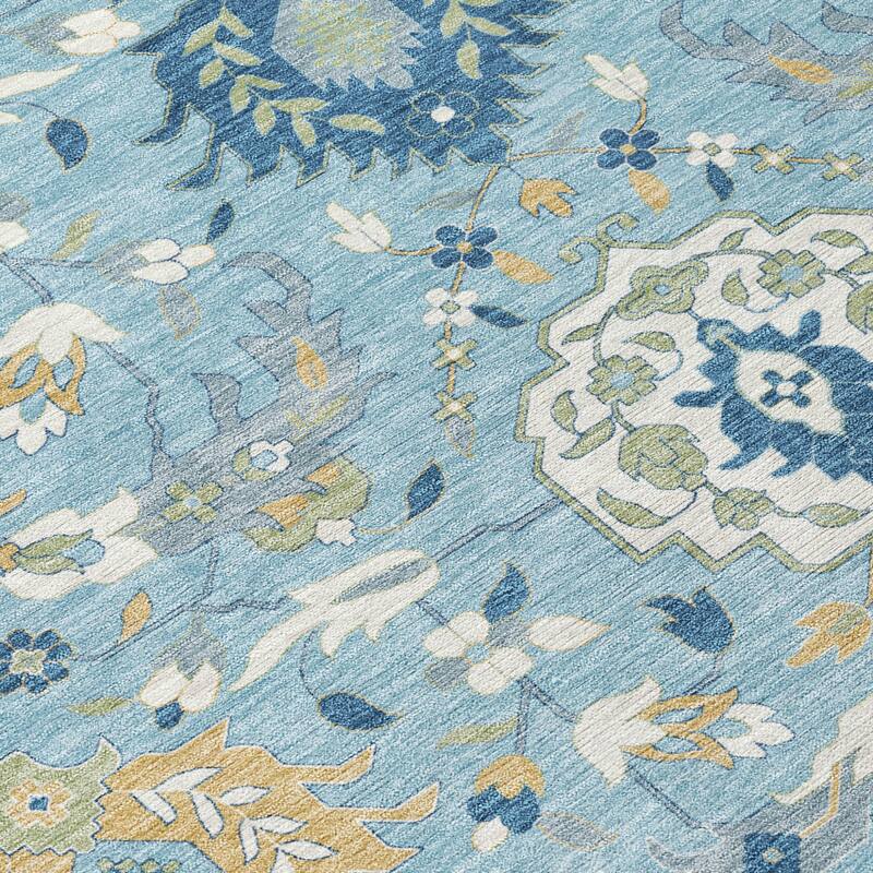 HomeRoots Damask Traditional Rectangle Outdoor Rug
