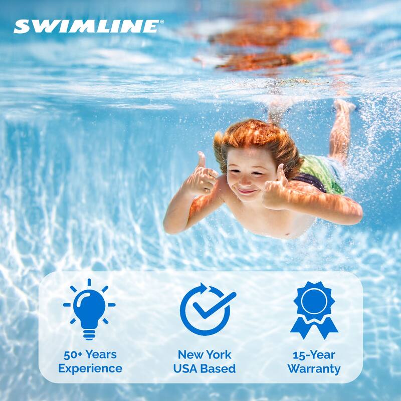 Swimline LI184820 18' Solid Blue Round Above Ground Swimming Pool Overlap Liner - 37.5