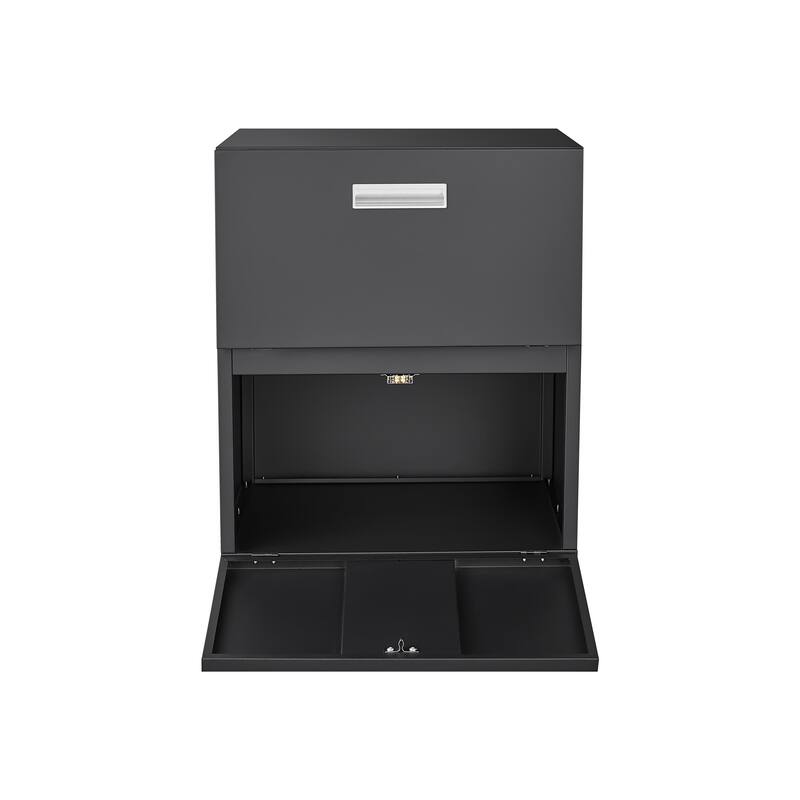 Anmytek Black 2 Drawer Mobile File Cabinet Rolling Under Desk Storage for Home Office