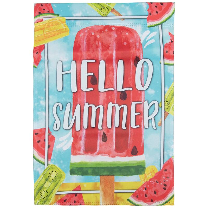 Hello Summer Ice Pop Outdoor Garden Flag 12.5" x 18"