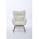 preview thumbnail 16 of 16, Modern Nursery Rocking Chair, Upholstered Glider Chair with High Backrest, Rocker Accent Armchair with Solid Wood Legs