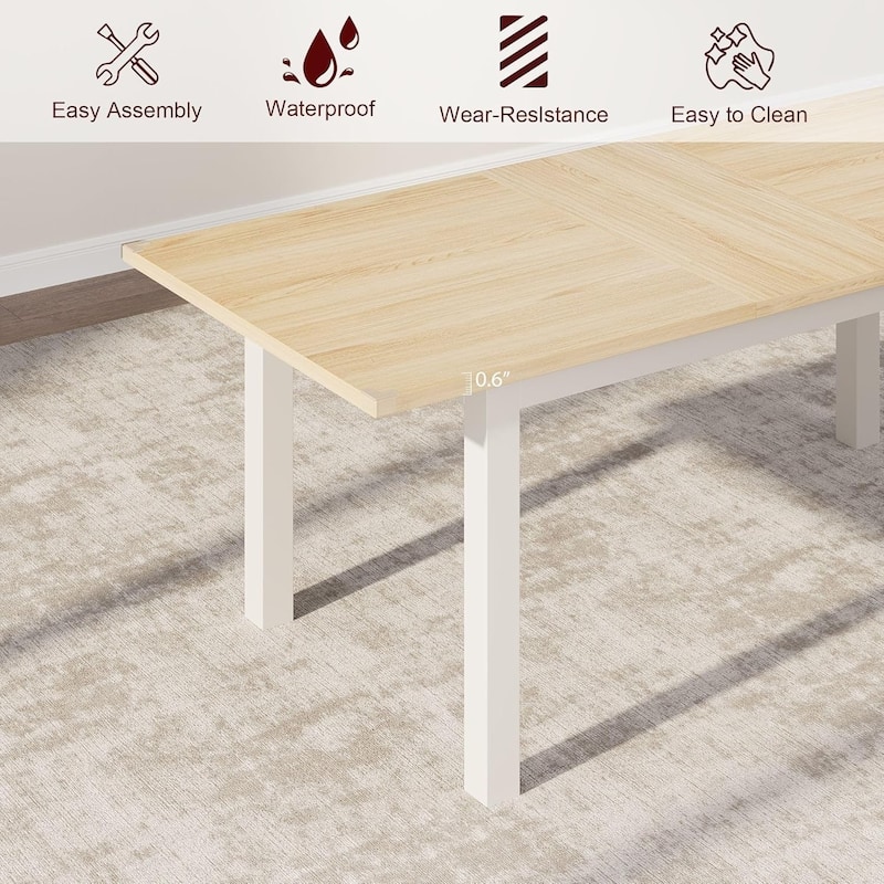43.7in-63in Extendable Dining Table