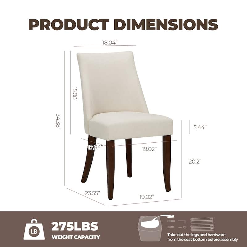 RENEWLINE Contemporary Dining Chair（Set of 2/4/6 - Upholstered Backrest & Wood Frame