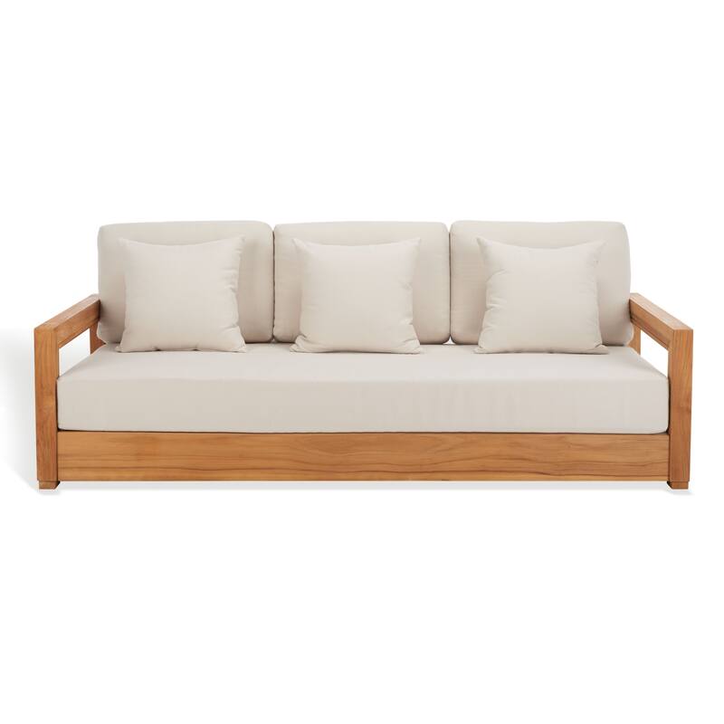SAFAVIEH Couture Montford Teak 3-Seat Bench Casing (Cover Only) - 72Wx29Dx1H