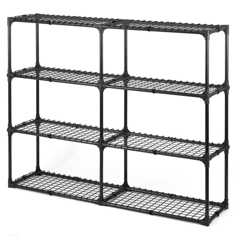4-shelf Wire Rack With Cover(2 Pack), Versatile Design Heavy Duty Storage Shelf