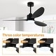 preview thumbnail 25 of 127, 52"/42" Black/Gold LED Ceiling Fan with Lights Remote(3-Blade)